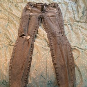 Juniors SO Slightly Distressed Gray High Rise Jeggings  (Size: 5/27W)